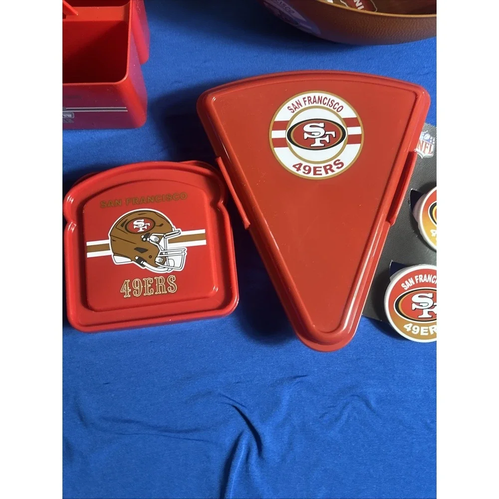 San Francisco 49ers Cups,pizza & Sandwich Container,chip Bowl Bundle Of 11 NFL